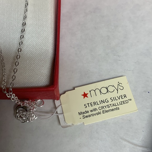 Crystallized Heart Necklace (Sterling Silver Swarovski Elements) - Picture 3 of 10